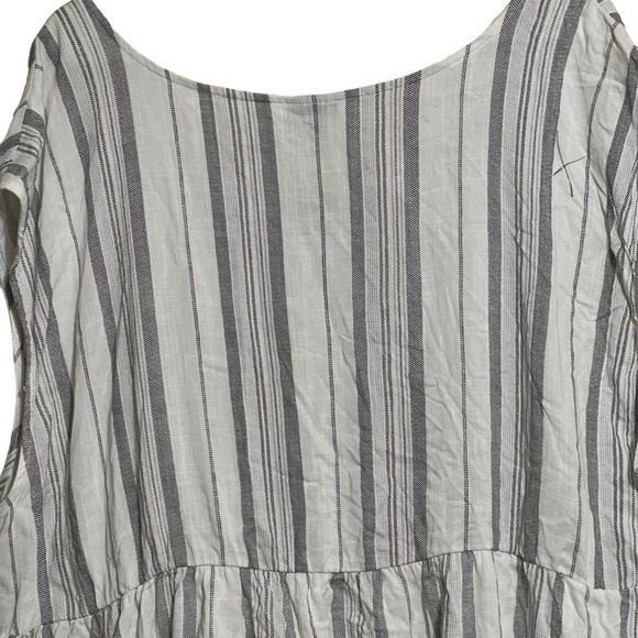 Torrid NWT Striped Peplum Rayon Slub Dolman Top Blouse White Gray Plus Size 3X - Picture 6 of 6